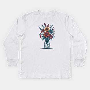 beautiful Flowers in a Mason Jar Kids Long Sleeve T-Shirt